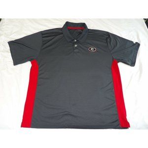 Georgia Bulldogs Russell Mens Gray College Football Polo T Shirt Size XL 46-48
